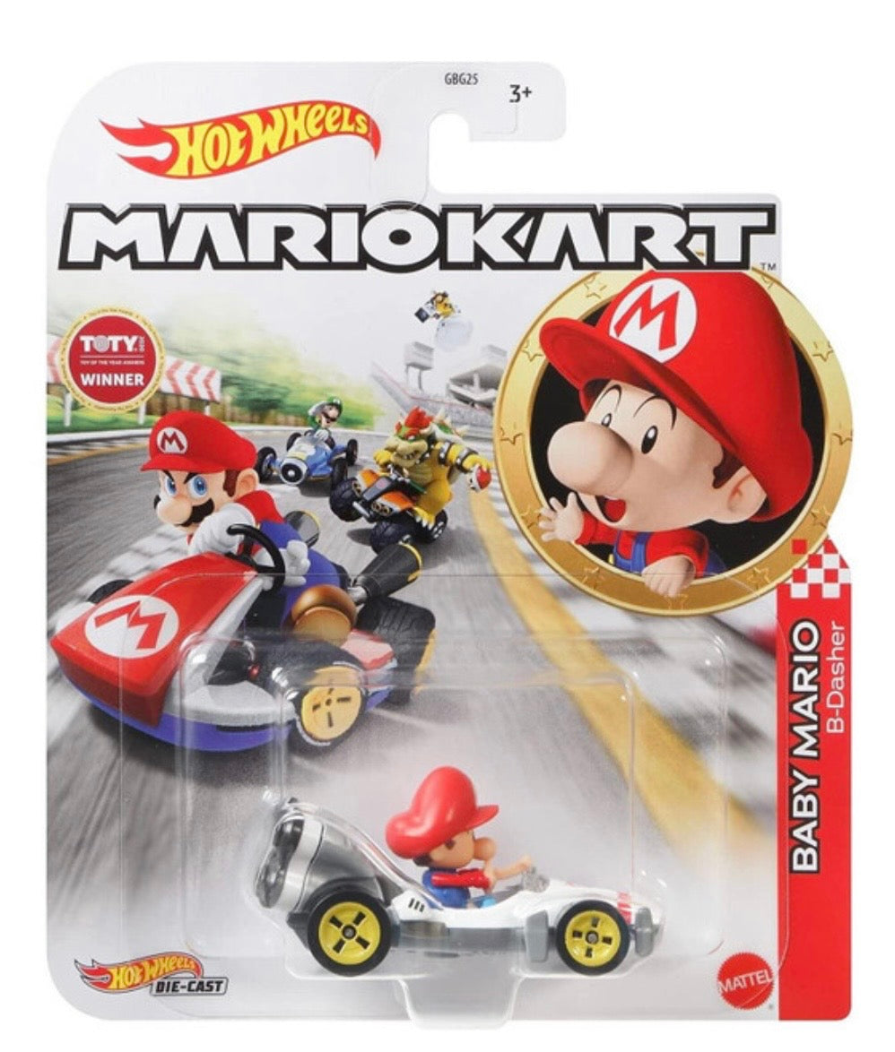 Hot Wheels Mario Kart BABY MARIO (B-Dasher) 1:64 Die-Cast Car
