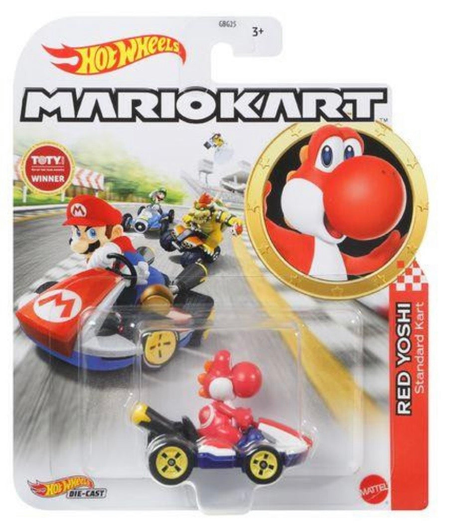 Hot Wheels Mario Kart RED YOSHI (Standard Kart) 1:64 Die-Cast Car