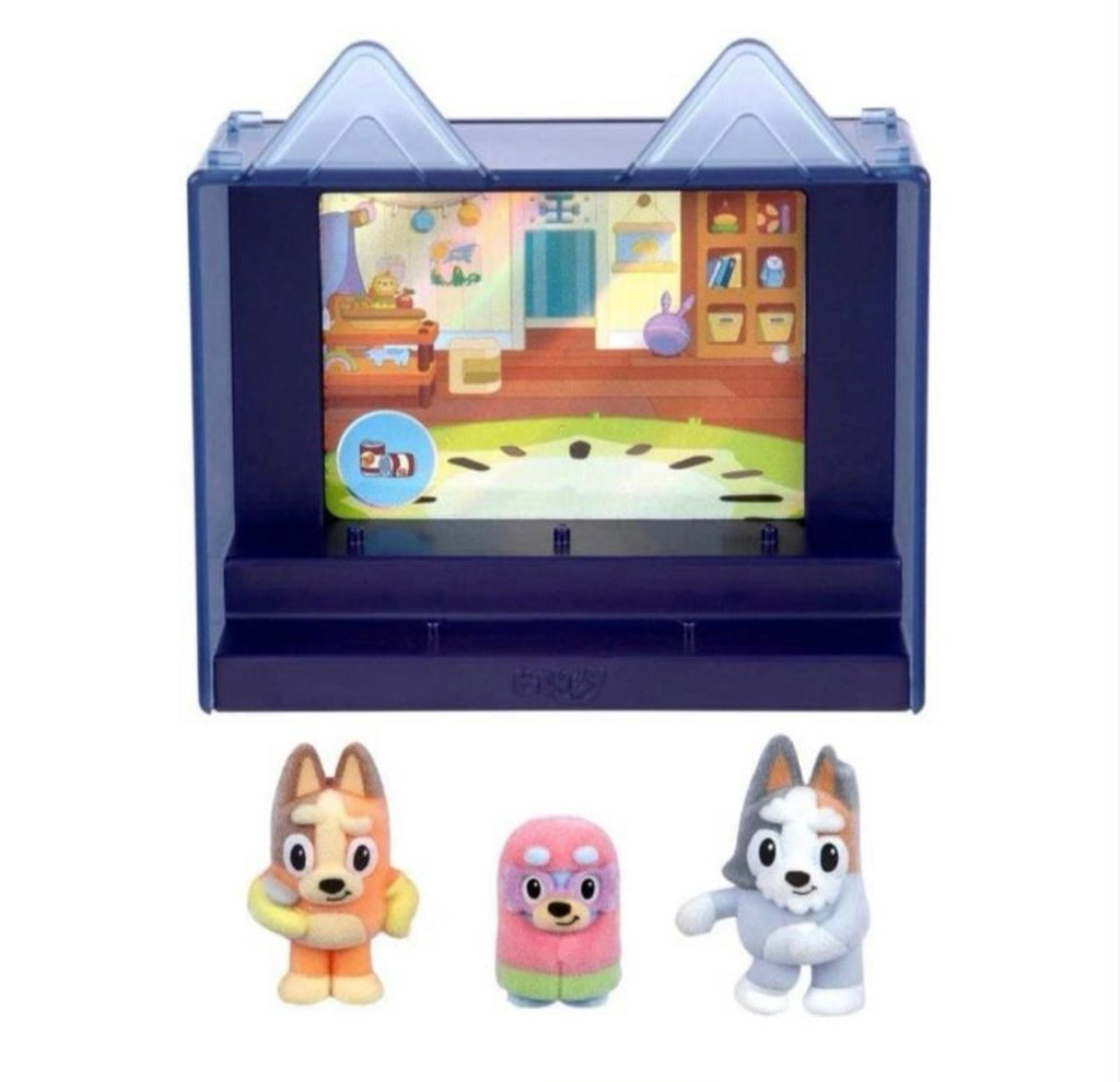 Bluey Fuzzies Episode Pack. Contains 3 characters with a soft flocked finish