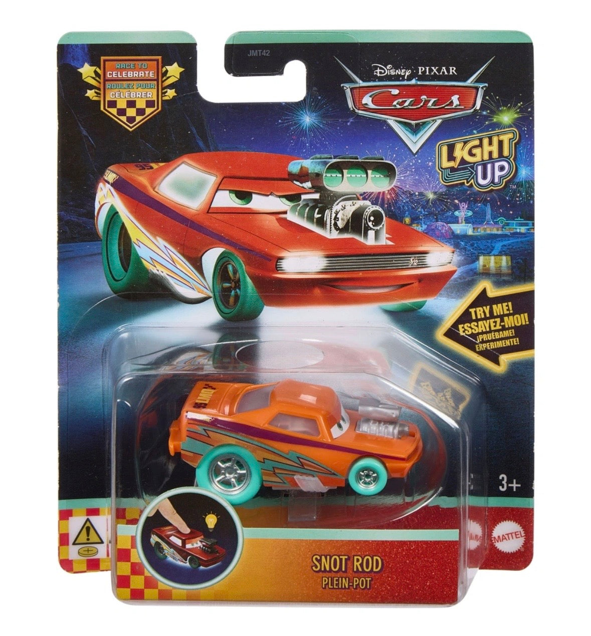 Disney Pixar Cars Race To Celebrate Light-Up Car 1:55 Scale. One Supplied
