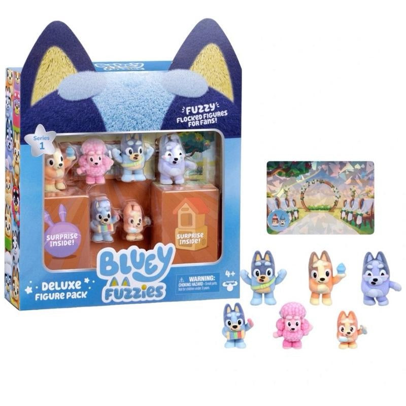 Bluey Fuzzies Deluxe Figure Pack Includes 8 Characters