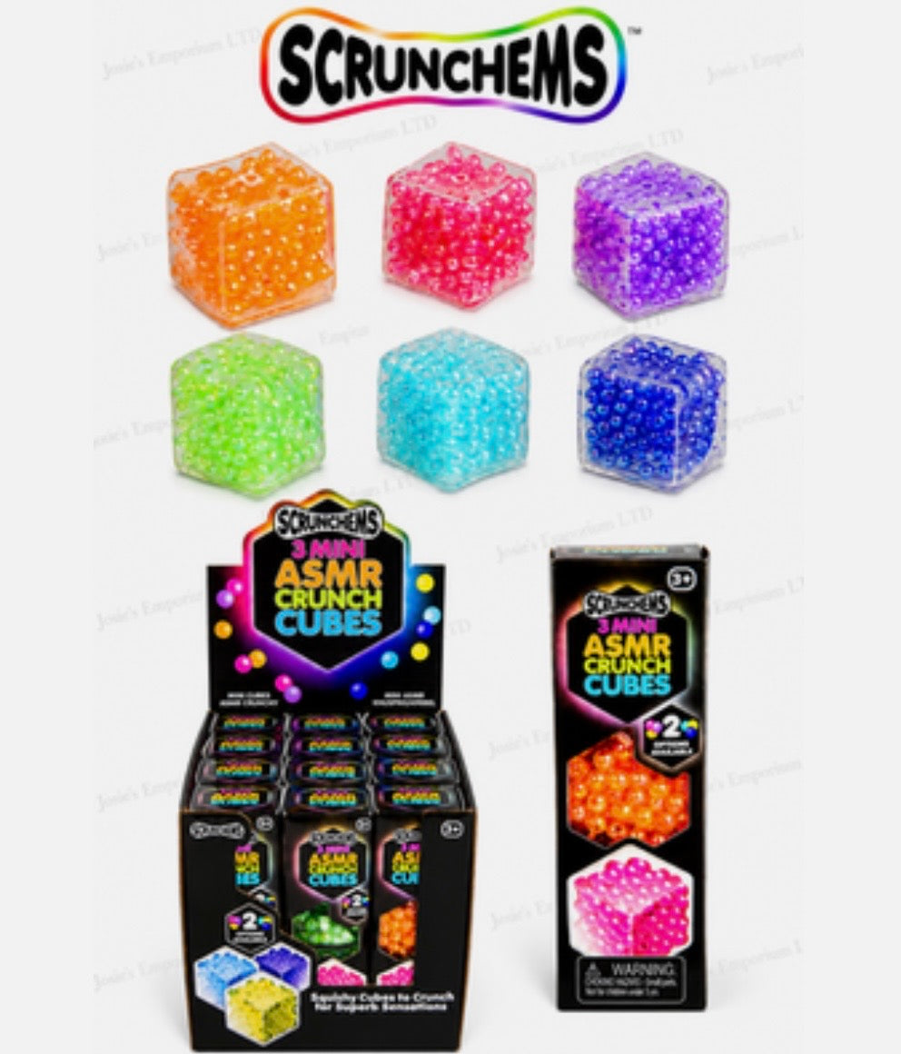 Scrunchems ASMR Mini Crunch Cubes 3 Pack.