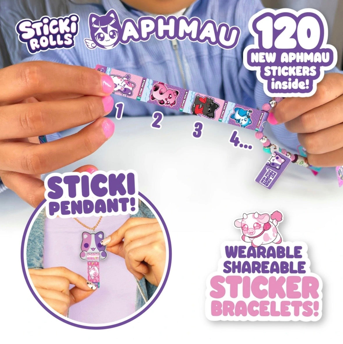 Aphmau Sticki Rolls Pendant & Bracelet Set