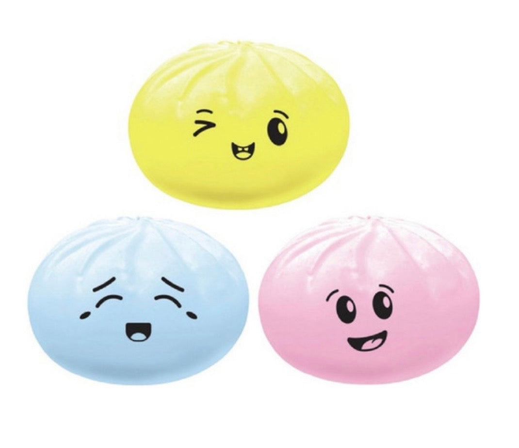 KTL Coloured Squishy Bao Bun In Dumpling Case Bundle. One of each colour supplied (3 Dumplings)