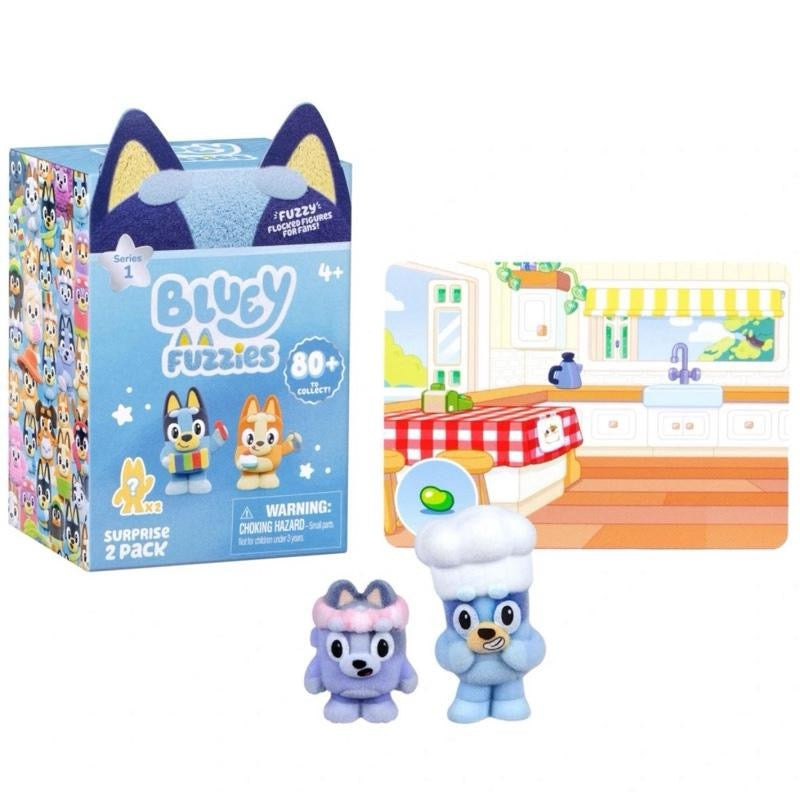 Bluey Fuzzies Blind Box 2 Figure Pack Assortment. One supplied