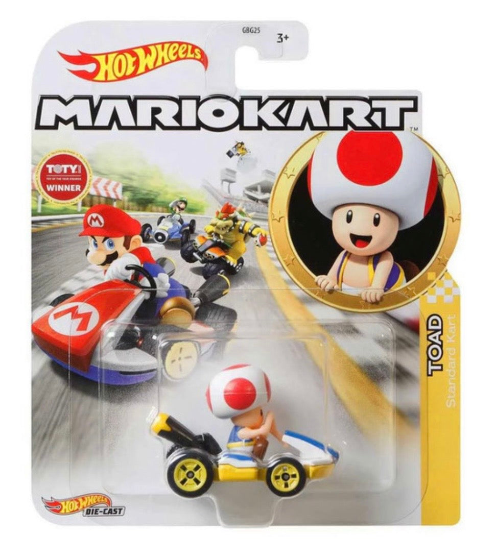 Hot Wheels Mario Kart TOAD (Standard Kart) 1:64 Die-Cast Car
