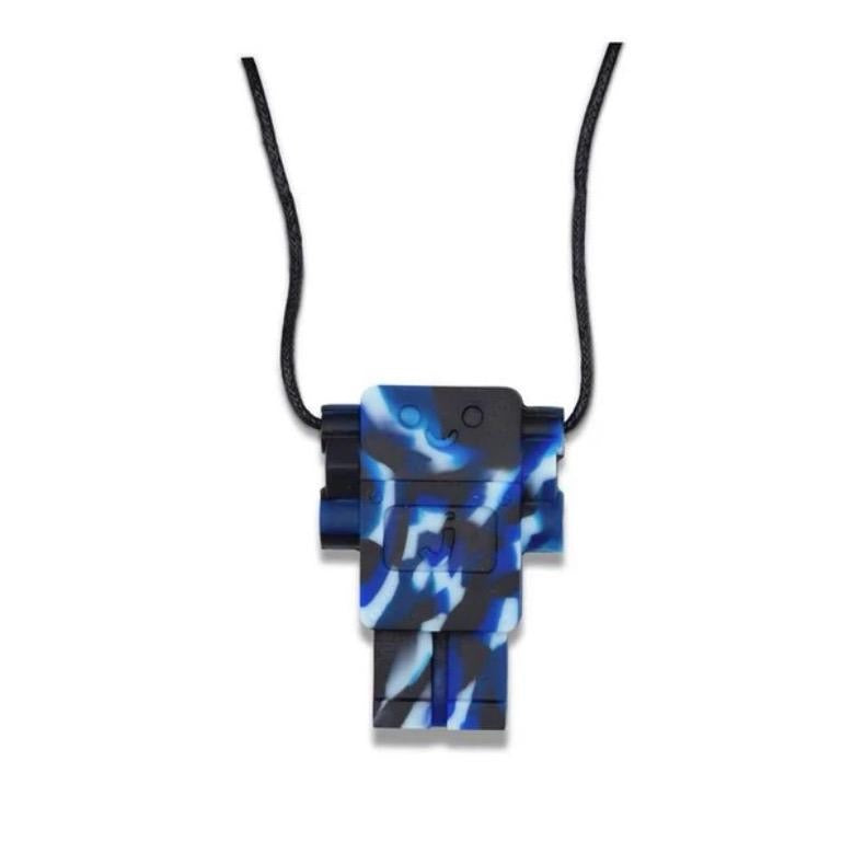 Jellystone Designs Robot Silicone Pendant - Marine. Chew Grade Medium