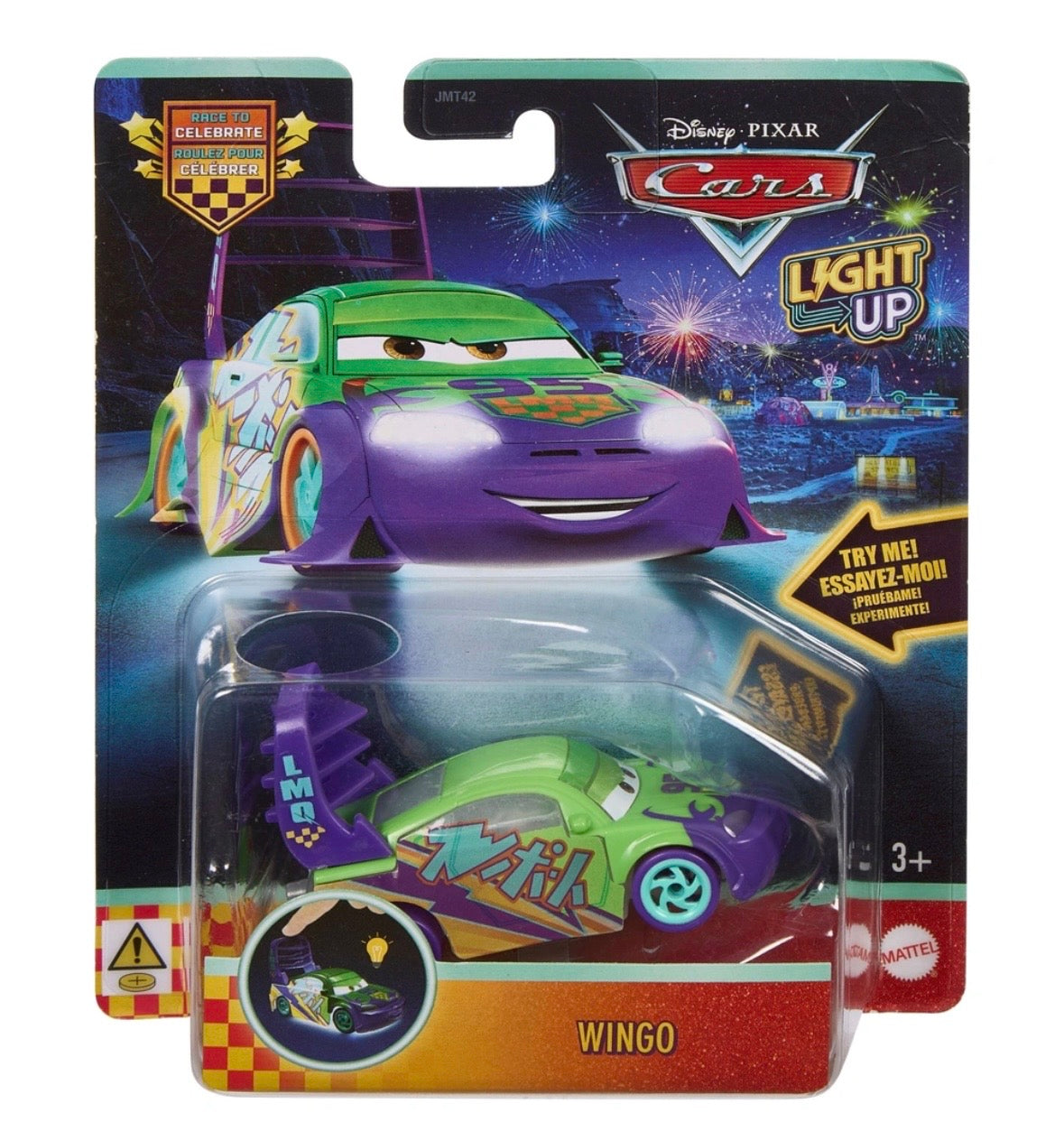 Disney Pixar Cars Race To Celebrate Light-Up Car 1:55 Scale. One Supplied