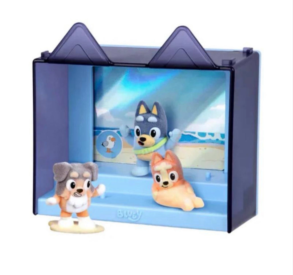 Bluey Fuzzies Episode Pack. Contains 3 characters with a soft flocked finish