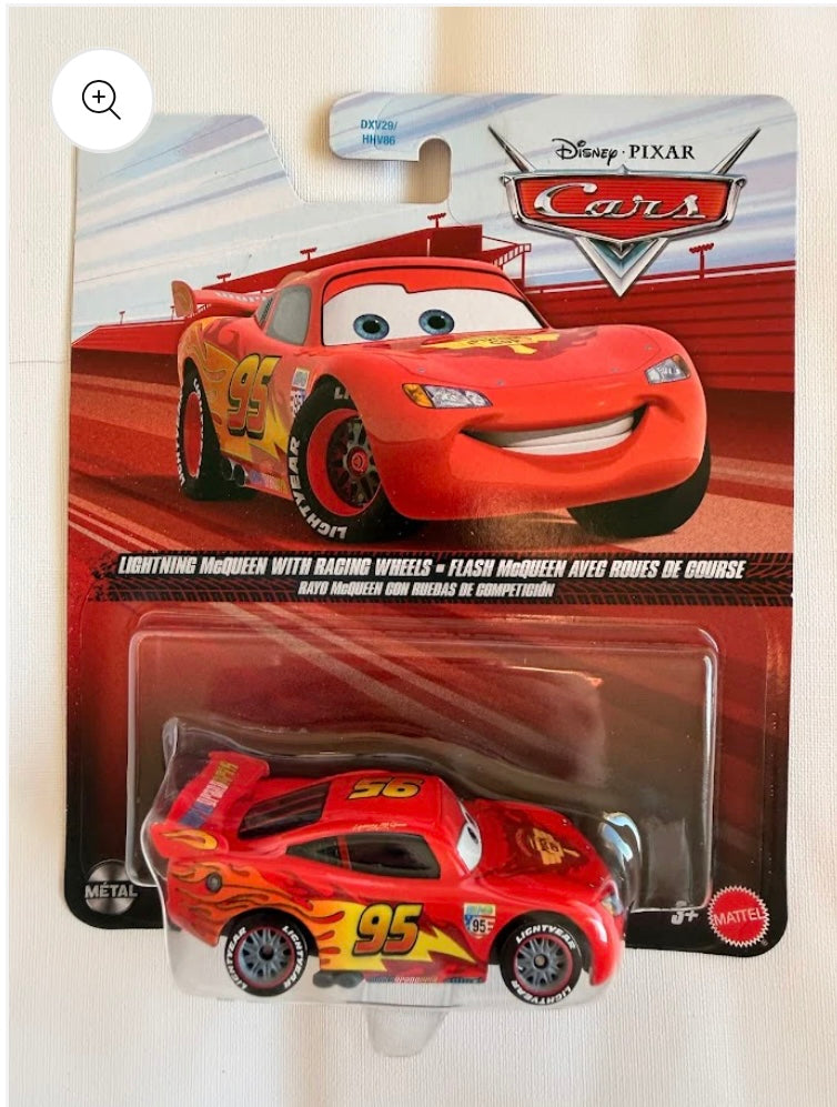 Disney Cars Lightning McQueen with Racing Wheels 1:55 Diecast Car